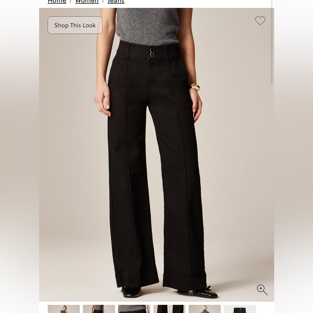 J. Crew Black Wide-Leg Flare Jeans